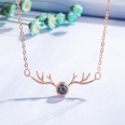100 languages I love you antler necklace projection elk pendant clavicle chain jewelrypicture13